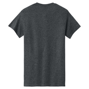 Camiseta de Manga Corta con Cuello Redondo, 100% Algodón, Impresión Personalizada, Corte Regular, Color Sólido Informal, Color Gris Jaspeado Oscuro, Unisex - Product Image 1