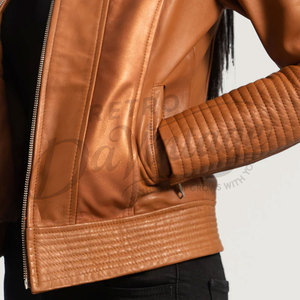 Premium Women Dark Green <b>Suede</b> Leather <b>Jacket</b> Slim Fit Soft Goat <b>Suede</b> Moto <b>Jacket</b> Elegant Collarless Casual Outerwear - Product Image 6