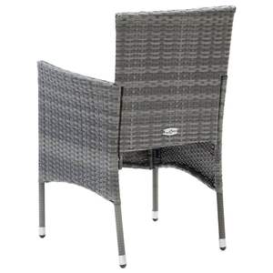 Set da Pranzo in WPC e Alluminio 100% Poliestere in Rattan PE Grigio con Mobili da Giardino in Acciaio - Product Image 6