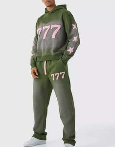 Latest Design Men's <b>Slim</b> Fit Sports Tracksuit 100% Cotton Fleece with Full Zipper Blank Plain Sets Made in Pakistan - Product Image 1