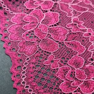 Encaje Elástico Floral con Borde Festoneado, Nailon y Spandex, Banda Elástica de 13.5cm, Encaje de Punto para Lencería y Banda de Sujetador - Product Image 4