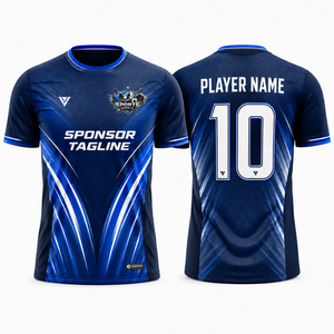 New Youth Soccer Jersey Short Sleeve Polyester Fabric Heat Transfer Printing Lightweight Match Fit Custom Club Sports Wear - Product Image 1