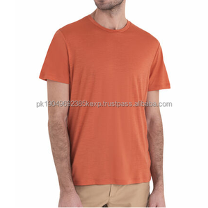 T-shirts d'été personnalisés en gros pour hommes, col rond, 100 % laine mérinos – Respirants, anti-UV, décontractés, à manches courtes, design vierge - Product Image 3