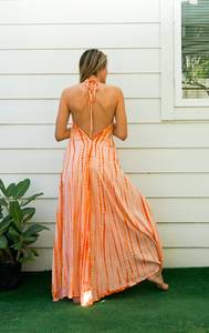 Colección de verano Elegante Tie-Dye Long Maxi Dress Mangas Elegante Beach Look Spaghetti Strips Sweet Sun Style Precios al por mayor - Product Image 3