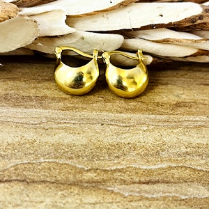 Pendientes de Aro Boho con Diseño Único en Forma de Lágrima, Minimalistas, de Latón, Chapados en Oro de 18K, Gruesos y Delicados, para Mujer, Venta al por Mayor, OEM, ODM - Product Image 1