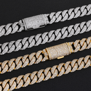 Collier chaîne cubaine en argent 925 léger avec diamants certifiés de laboratoire, style Hip Hop Miami Cuban, bijoux de luxe - Product Image 4
