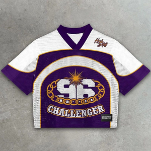 Mesh Sublimation Print Jersey Streetwear Soccer OEM Football Shirt Men Football Boxy Jersey - Product Image 2