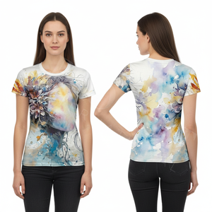 Camiseta de Yoga con Diseño Personalizado al por Mayor, Transpirable, de Manga Corta, para Entrenamiento, Gimnasio, Correr, Ropa Deportiva Informal, Top de Verano - Product Image 3