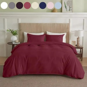 Ensemble de housse de couette simple et solide, 3 pièces, coton tissé 400TC, anti-boulochage, lavage en machine, usage domestique - Product Image 1