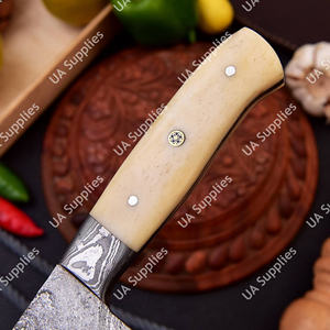 Cuchillo de Cocina Profesional de 8 Pulgadas, Hecho a Mano, de Acero de Damasco, con Diseño Moderno, Mango de Hueso de Camello Ambidiestro, Estilo Japonés, OEM - Product Image 4