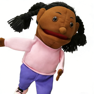Marionetas personalizadas de cuerpo completo con forma humana, con zapatillas de lona rosas, regalo de cumpleaños de diversidad cultural para niños - Product Image 4