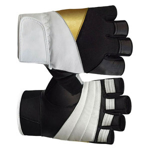 Gants de musculation demi-doigts en cuir respirant, antidérapants en PU, unisexes pour activités de plein air - Product Image 5