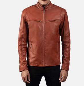 เสื้อแจ็คเก็ตหนังแท้คุณภาพพรีเมียมสำหรับผู้ชาย ฤดูใบไม้ผลิและฤดูใบไม้ร่วง - Product Image 3