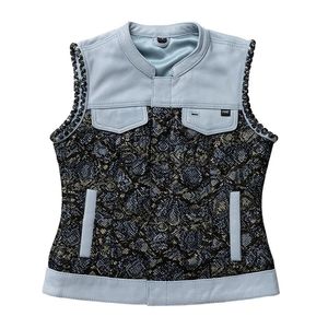 เสื้อกั๊กหนังสำหรับขี่มอเตอร์ไซค์ผู้หญิง - Product Image 1
