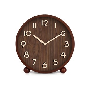 Handcrafted <b>Rustic</b> Digital Acacia Wood Two-piece <b>Desk</b> Clock with Brass Pendulum-Wholesale - Product Image 4