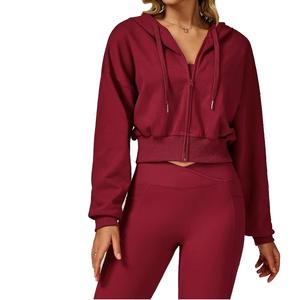 Sudadera Corta con Capucha para Mujer, Diseño Personalizado en la Parte Delantera, Sudadera Corta de Algodón Ecológico para Mujer, Venta al por Mayor - Product Image 5