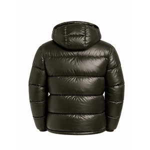 Veste matelassée brillante pour homme, à capuche, épaisse, style doudoune, légère, chaude, imperméable, veste à bulles - Product Image 3