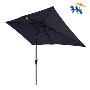 10 X 6.5t Rectangular LED <b>Lighted</b> Patio Umbrellas for Garden Backyard <b>Pool</b> & Spa Solar Powered Crank Push Button Tilt Design - Product Image 3