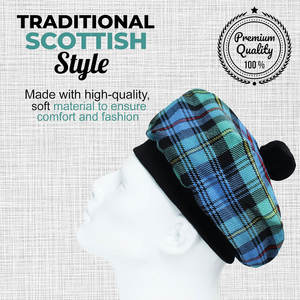 Sombrero Tradicional Escocés Tam o' Shanter con Pompón, Gorro de Lana Acrílica del Clan de las Tierras Altas, Venta al Por Mayor - Product Image 6