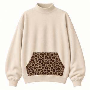 Premium Quality Women's White Turtleneck Sweatshirt With Floral <b>Butterfly</b> Pocket Print Long Sleeve Casual <b>Top</b> Spring Wear - Product Image 6