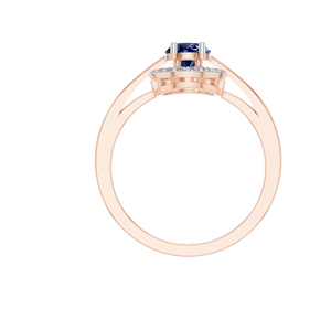 Bague élégante en saphir, ovale certifié IGI et taillé en or massif 14 carats, OEM ODM personnalisé pour mariage, fiançailles, fête, vente en gros - Product Image 4