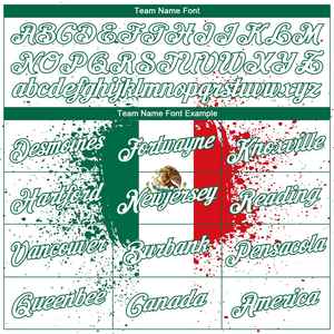 Diseño de Fuente Personalizado para Camiseta de Baloncesto con la Bandera de México, Alfabeto, Números, Logotipo Impreso en Serigrafía en la Parte Delantera, Patrón Deportivo - Product Image 4
