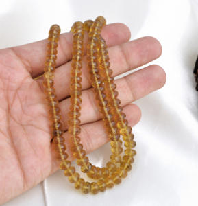 สร้อยคอประดับลูกบอลควอตซ์น้ำผึ้งธรรมชาติเจียระไน, หินธรรมชาติสำหรับทำเครื่องประดับชั้นดี หินสำหรับขายส่ง - Product Image 6