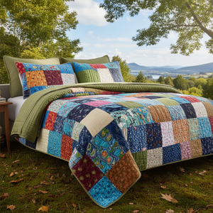 Couette double en polyester de luxe 220x240 CM - Couette chaude et douce pour l'hiver avec design patchwork pour la maison et l'hôtel - Product Image 3