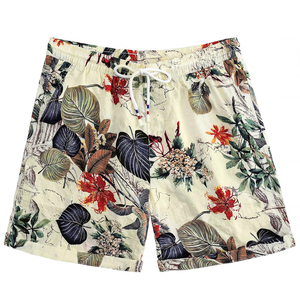 Shorts colorés pour hommes, imprimés, taille élastique, cordon de serrage, plage, été, décontracté, vacances, léger, blanc, haut de gamme, pour la plage et la natation - Product Image 1