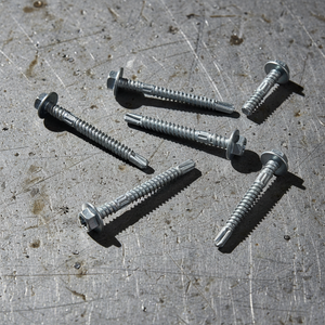 Hot-Dip Galvanized Hex Washer Head Self-Drilling <b>Screws</b> - Class 8 Carbon Steel C1022 Roofing Fasteners - Product Image 1