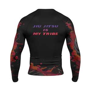 Solid Color Men <b>Long</b> <b>Sleeves</b> Rash Guard for Fitness Wear Quick Dry And Comfortable Men Rash Guard for Sale - Product Image 2
