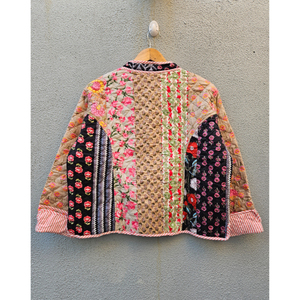 Cotton <b>Kantha</b> Patchwork Quilted Reversible Women <b>Jacket</b> Floral Patchwork Kimono Coat Casual All Season gift for her - Product Image 6