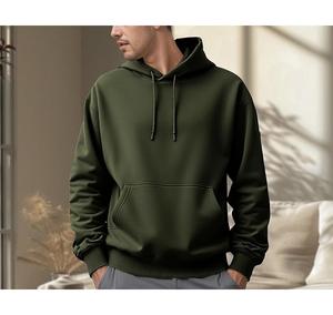 Sudadera con Capucha para Hombre, Nuevo Diseño, 100% Algodón, Forrada, Manga Larga, Cuello Caído, Color Sólido, Cómoda, Tallas Grandes, Personalizable - Product Image 3