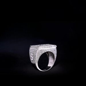 Anillo de Lujo con Letra P de Moissanita, Chapado en Plata de Ley, Estilo Hip Hop para Hombre, Joyería de Moda - Product Image 2