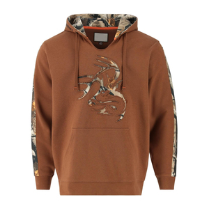 Legendary <b>Men's</b> Black Camouflage Hoodie Fleece Sweatshirt Embroidered Deer Design Pocket Casual Autumn Wear Regular Fit - Product Image 3