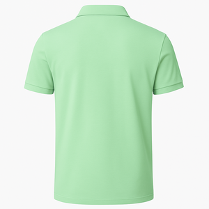 <b>Men's</b> Short Sleeve Solid <b>Green</b> <b>Polo</b> <b>Shirt</b> Knitted Casual Style Button Front Regular Fit - Product Image 4