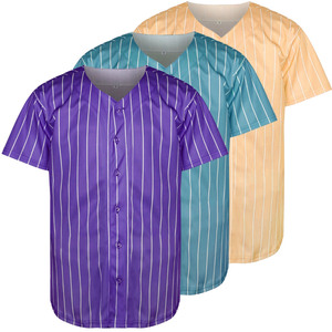 Maillot de baseball pour homme 100% polyester, séchage rapide, respirant, col en V, avec nom d'équipe personnalisable et tenue d'entraînement, faible MOQ - Product Image 1