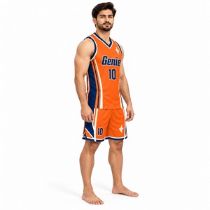 Ensemble de maillot et short de basket-ball pour hommes, respirant, léger, vêtements de sport athlétiques, pour entraînement d'équipe et matchs - Product Image 3