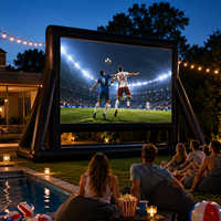 Pantalla Inflable Comercial para Cine al Aire Libre con Marco de Soporte Independiente para Cine en el Patio Trasero, Fiestas y Eventos