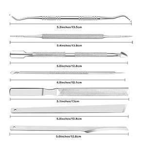 Outils de manucure professionnels de qualité supérieure, lime à ongles double face en acier inoxydable, outil pour enlever les cuticules, traitement des ongles incarnés - Product Image 2