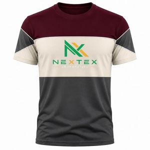 เสื้อยืดกราฟิกบล็อกสีสำหรับผู้ชาย คอกลม แขนสั้น เสื้อยืดลำลอง - Product Image 3