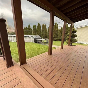 Planche de terrasse en composite bois-plastique de première génération, <span class=keywords><strong>couleur</strong></span> <span class=keywords><strong>teck</strong></span>, gaufrée 3D, pour usage extérieur - Product Image 4