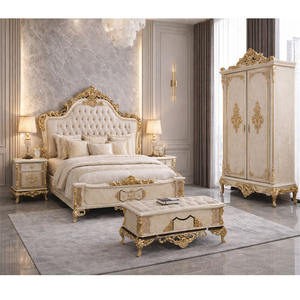 Colección de Muebles de Dormitorio Tallados del Palacio Imperial, Juego de Dormitorio Real Barroco con Armario, Juego de Cama Exclusivo de Madera de Teca, EE. UU. - Product Image 1