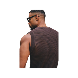 Men Knitted Sleeveless Tank Top Solid Color O-Neck Casual Breathable Cotton Muscle <b>Tee</b> <b>White</b> Pants Sandals Look - Product Image 5
