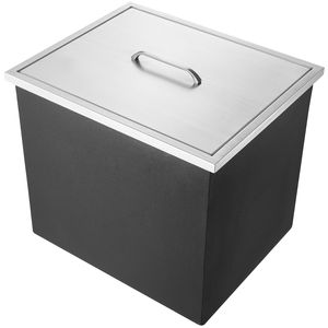 Contenitore per Ghiaccio Commerciale in Acciaio Inox 21"L X 17"W X 18"H 40qt con Coperchio per Cucina Esterna e Bar del Ghiaccio - Product Image 1