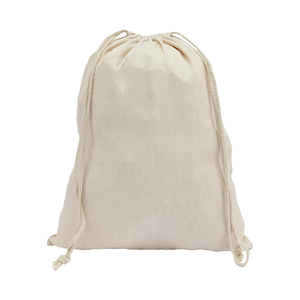 <b>Light</b> Color Scheme Cotton Drawstring Backpack Storage Pouch Unisex Convenient <b>Rope</b> Closure Bag For Hand Carry - Product Image 1