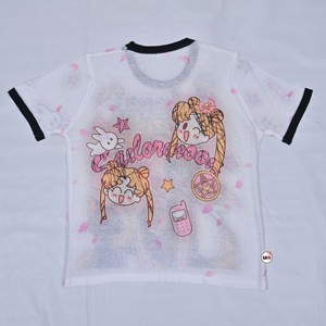Premium Quality Women's <b>T</b>-<b>shirt</b> Polyester Knitted Short Sleeve Crew Neck Printed Rhinestones Beading Customizable Eco-Friendly - Product Image 4