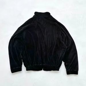 Ensemble de survêtement sportif en velours avec logo personnalisé, 100 % polyester de haute qualité, à rayures, coupe ample, zippé, brodé - Product Image 6