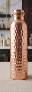 Bouteille d'eau en cuivre pur martelé, grande taille, style traditionnel ayurvédique, étanche, pour le sport – Vente en gros - Product Image 4