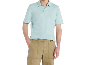 Men Custom Logo Golf Tops Men's Light <b>Blue</b> Short Sleeve <b>Polo</b> <b>Shirt</b> Cotton Casual Solid Color Breathable Regular Fit - Product Image 3